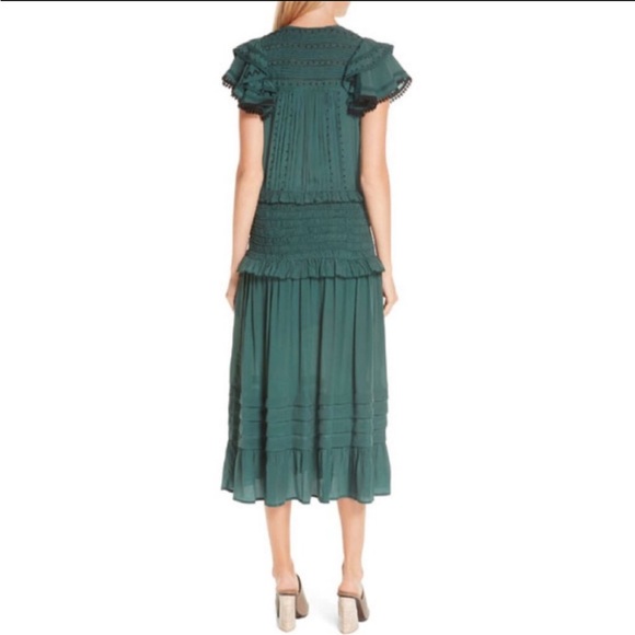 Sea New York Cecile Smocked Midi Dress size 8 - Picture 4 of 7